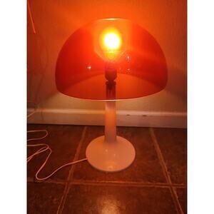 Vintage Gilbert Softlite Mushroom Lamp Light Red White Base 60s 1970s Retro MCM